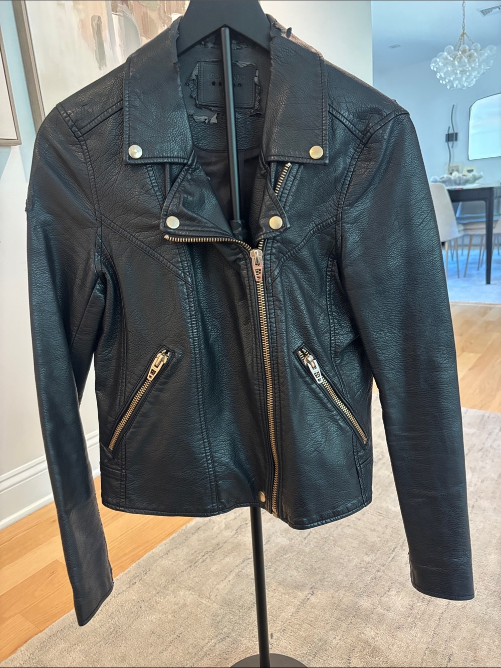 Blank NYC Black Leather Moto Jacket